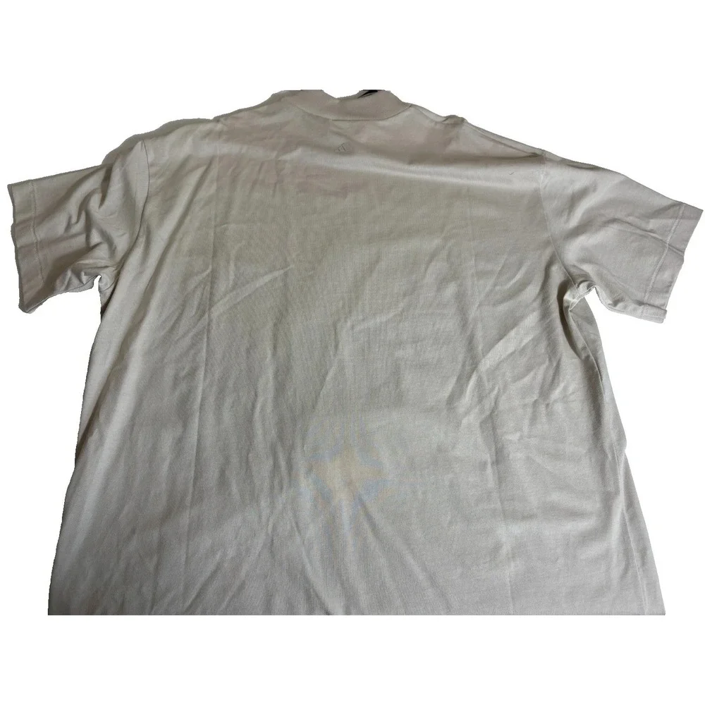 NWT Adidas Basketball Aluminium Shirt Mens XL Beige Short Sleeve Spellout Cotton